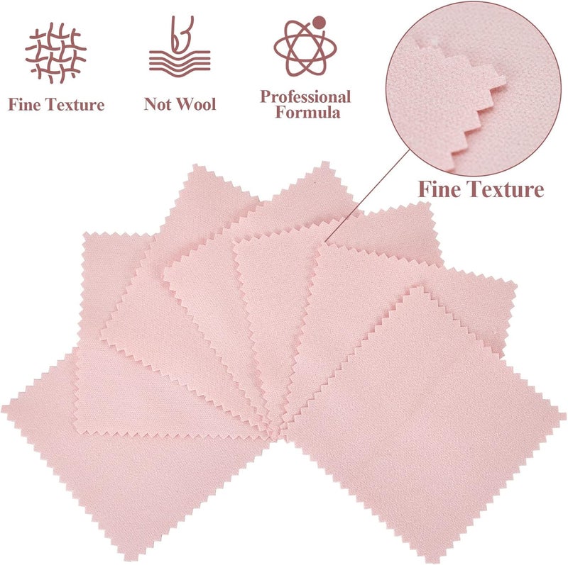 PINGMIC 60PCS Jewelry Cleaning Cloth, Professional Polishing Cloth Individually Wrapped, Pink Silver Polishing Cloth for Jewelry Sterling Silver Gold Platinum Watch Coins and More (3.15" x 3.15") - Image 2